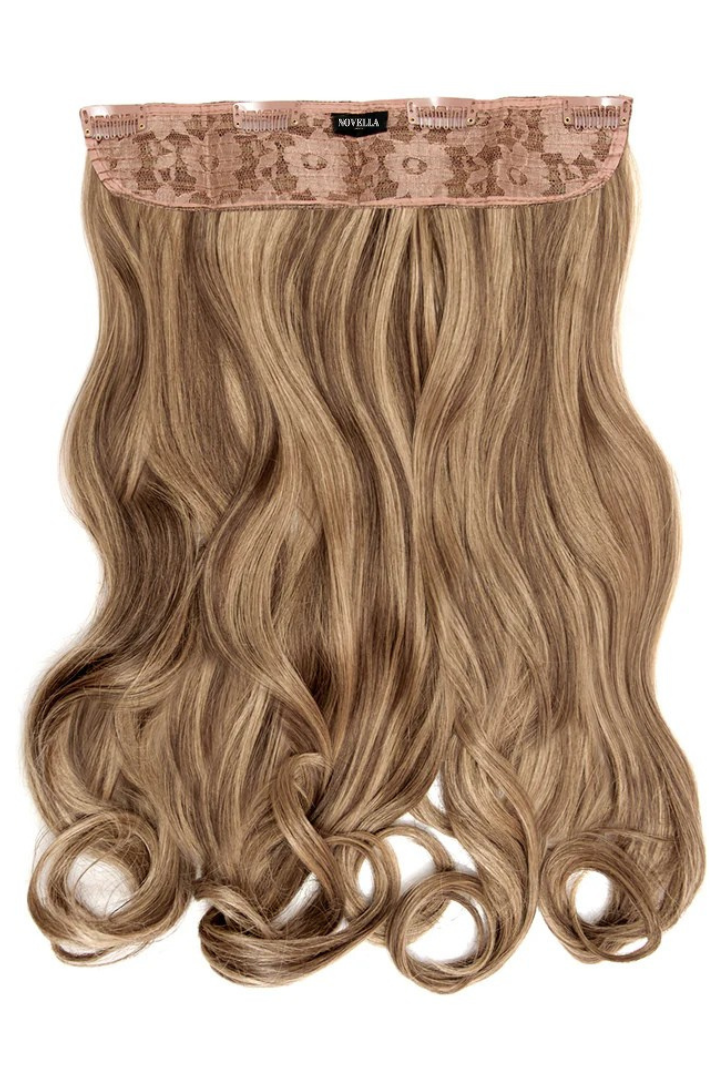 Thick 22" 1 Piece Curly Clip In Hair Extensions - Mellow Brown