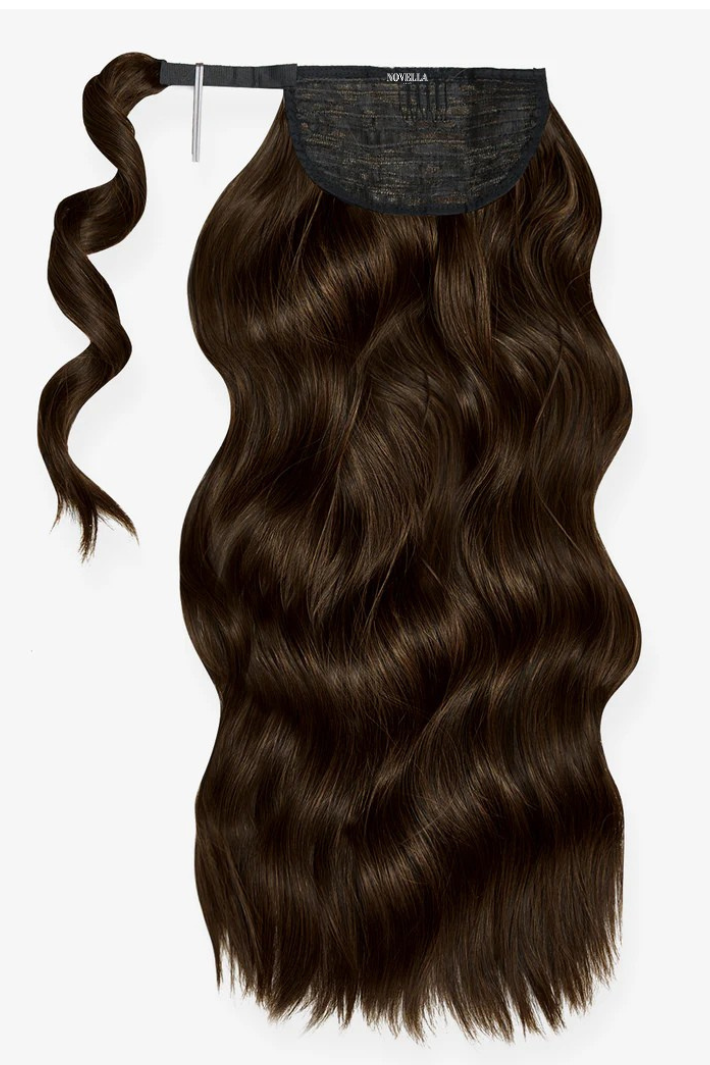 Brushed out wave ponytail - Dark Brown and Caramel