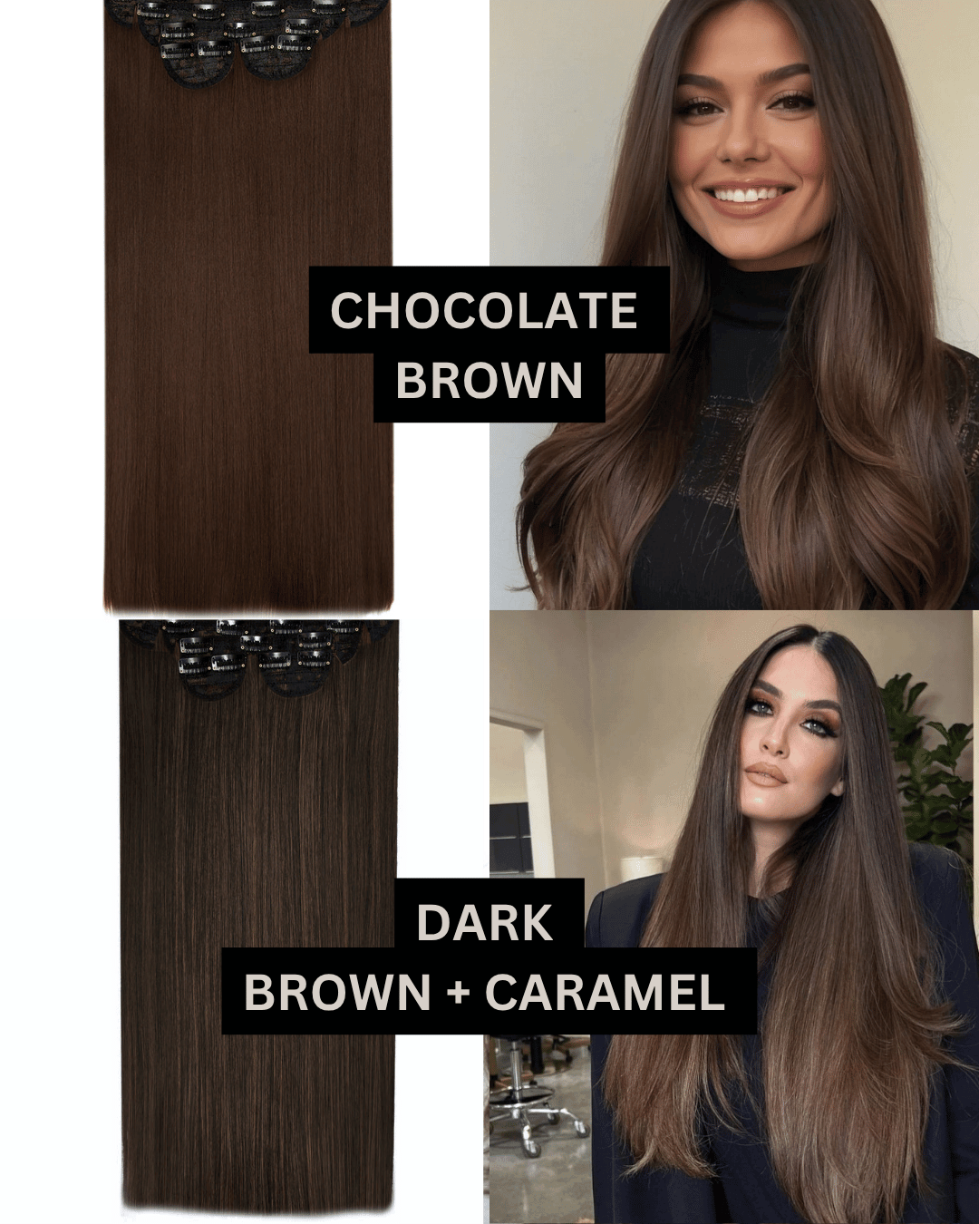 22" 5 Piece Straight Clip In Hair Extensions