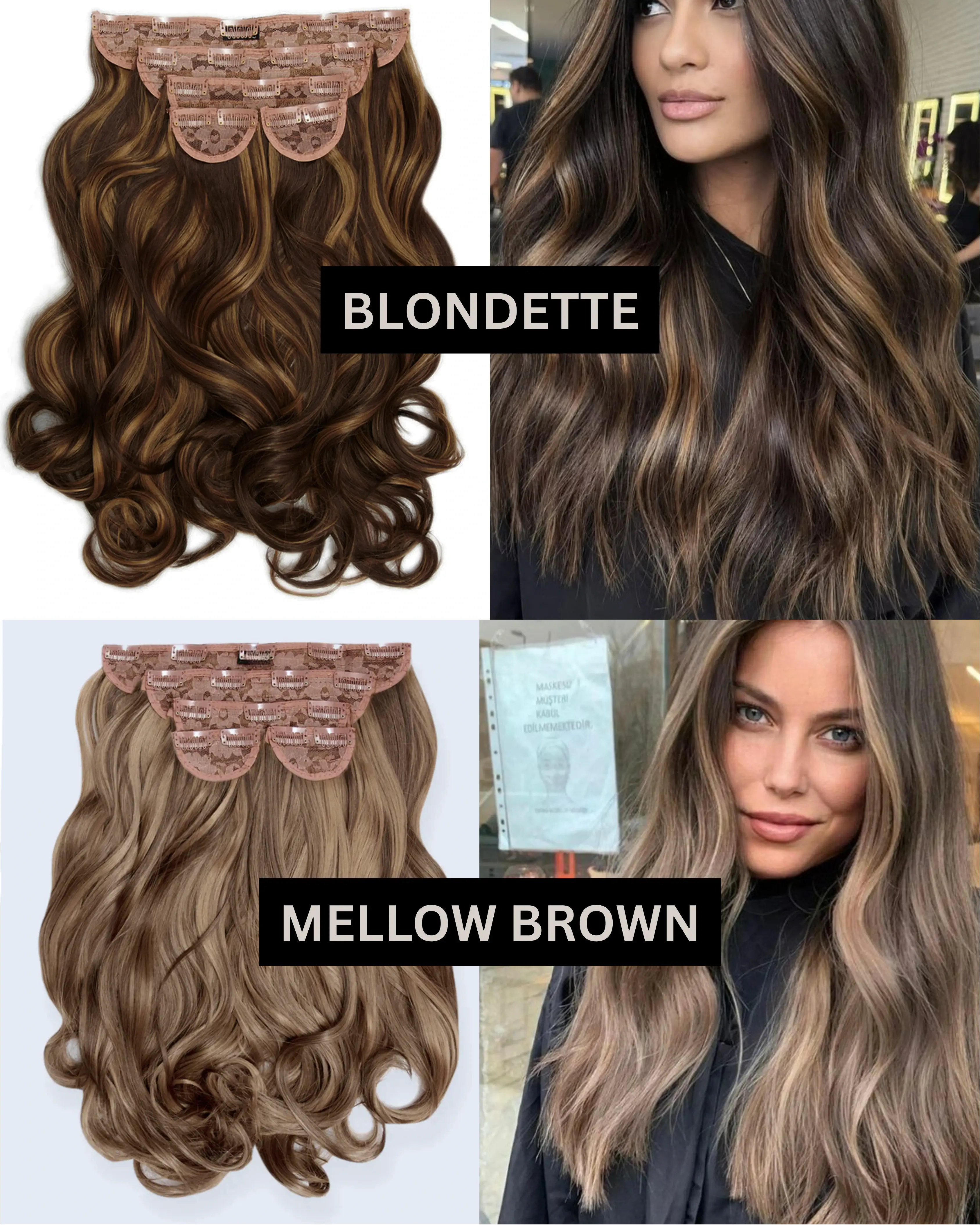 22" 5 Piece CurlyClip In Hair Extensions