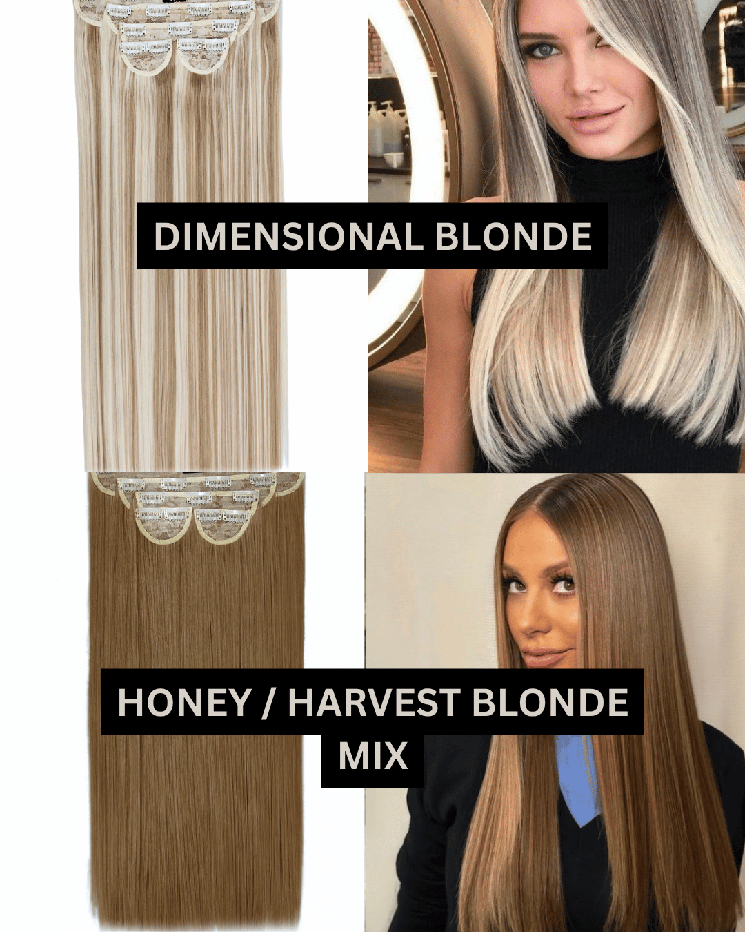 22" 5 Piece Straight Clip In Hair Extensions