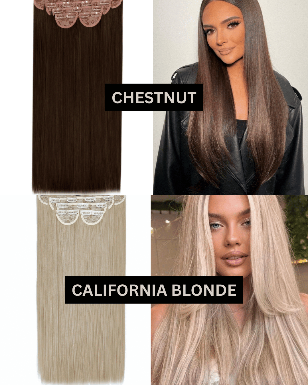 22" 5 Piece Straight Clip In Hair Extensions