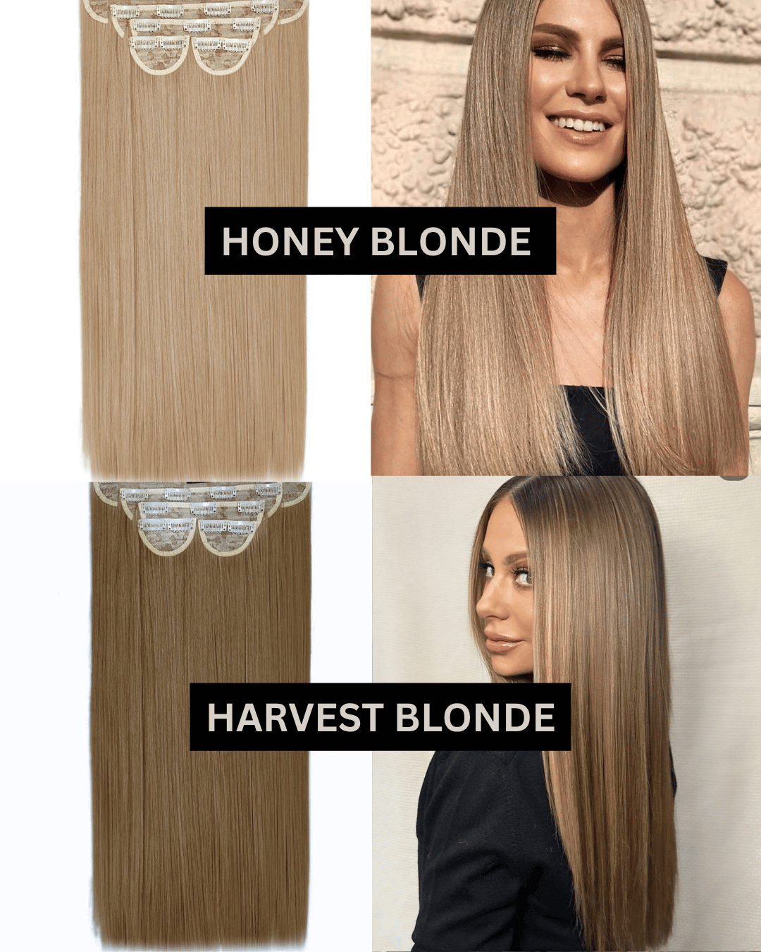 22" 5 Piece Straight Clip In Hair Extensions