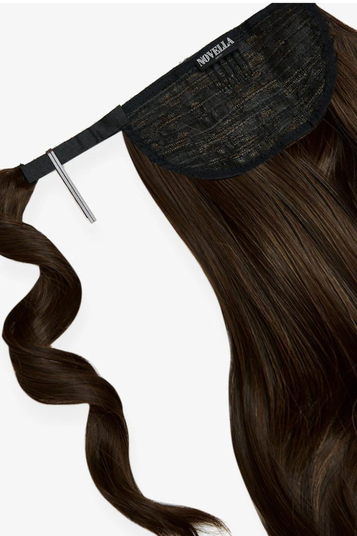 Brushed out wave ponytail  - Dark Brown and Caramel